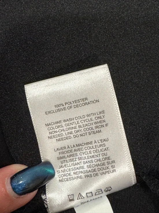 Express Black Satin Scalloped-Edge Cami - Picture 3 of 4